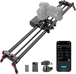 <span class=keywords><strong>Neewer</strong></span> 39.4/100cm Slider motorisé pour caméra, rail coulissant en fibre de carbone avec contrôle sans fil via application, prend en charge le mode vidéo et la fonction Time Lapse - Product Image 1