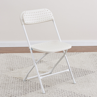 Chaise pliante en plastique ZDY-104, chaise pliante de loisirs pour la maison, design moderne et simple, empilable, couleur blanche