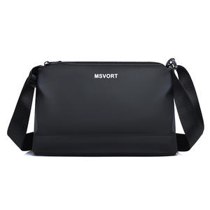 Msvort Bolso de hombro para hombre, bolso de pecho de gran capacidad de tela Oxford negra para uso diario, verano 2025 - Product Image 5