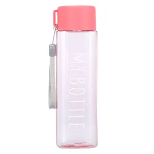 Bpa freie Wasser flaschen am beliebtesten mit Deckel Lanyard 500ml benutzer definierte Sport trink flasche Kunststoff