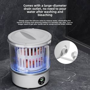 Máquina de Lavar Portátil Mini Automática com Carregamento Sem Fio, Limpeza Profunda para Roupas Íntimas de Mulheres e Bebês, Meias, Uso Doméstico e ao Ar Livre - Product Image 4