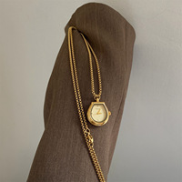 Montre pendentif quartz femme luxe vintage, montre de poche forme fer à cheval, longue chaîne pull