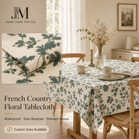 Nappe de table carrée imperméable et anti-salissure, motif floral pastoral, style français, nouveauté 2026