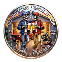 Pièce de monnaie de membre à vie du Club d'Amitié des Vieillards, jeton de la Fraternité, cadeau pour amis, motards ou retraités