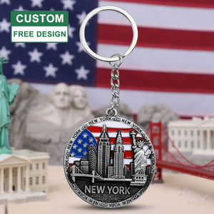 Porte-clés personnalisé Statue de la Liberté Porte-clés drapeau américain en métal en alliage de zinc New York - Product Image 1