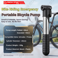 Pompe à vélo mini, pompe à air manuelle, corps métallique, gonflage rapide, gonfleur de pneus portable pour vélo de route, vélo de banlieue, cyclisme