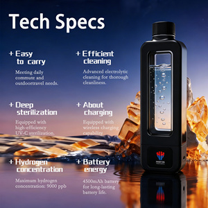 Gourde à eau hydrogénée personnalisable <span class=keywords><strong>avec</strong></span> logo, 350 ml, <span class=keywords><strong>avec</strong></span> <span class=keywords><strong>charge</strong></span> <span class=keywords><strong>sans</strong></span> <span class=keywords><strong>fil</strong></span> et résistance aux chutes, en silicone, directement <span class=keywords><strong>de</strong></span> l'usine - Product Image 2