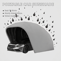 Abri de voiture rétractable et pliable, imperméable, autoportant, robuste, mobile, avec protection solaire, finition poudrée, pour stationnement simple