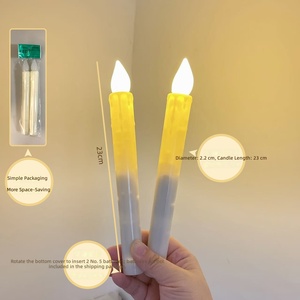 Velas <span class=keywords><strong>LED</strong></span> Eléctricas de Cera Real con Llama Parpadeante Blanca sin Fuego, Control Remoto, Luz Blanca Cálida, Venta al por Mayor - Product Image 6