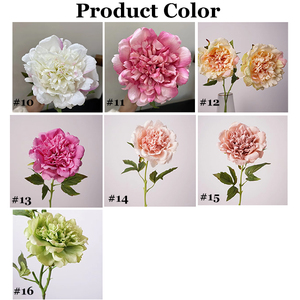 Chất Lượng Cao Handmade Nhân Tạo Duy Nhất Thân Cây Bất Cảm Ứng Lớn Đầu Cao Su Lụa Trắng Màu Hồng Hoa Mẫu Đơn Hoa Cưới Tốt Nghiệp Nhà - Product Image 5