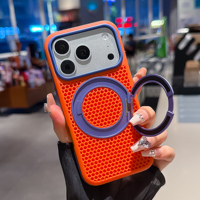 Étui magnétique rotatif à 360° personnalisé pour iPhone 18 Pro Max 17 16 15, coque en maille anti-traces de doigts Excimer avec aspiration 2300GS