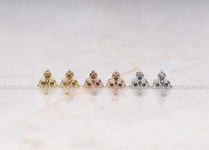 Trio Bohemian <b>Sterling</b> <b>Silver</b> Lab-Grown Diamond <b>Stud</b> Earring | Mini Earring Pair | Salt and Pepper Round Brilliant Cut - Product Image 3