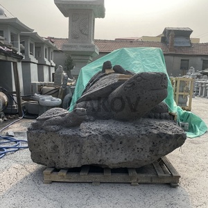 Grande <span class=keywords><strong>pierre</strong></span> <span class=keywords><strong>de</strong></span> <span class=keywords><strong>lave</strong></span> sculptée, décoration <span class=keywords><strong>de</strong></span> jardin pour la maison, sculptures en pierres, à vendre, 6 pouces - Product Image 4