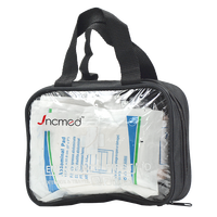JCMED Nouveau modèle Sac à main transparent noir Trousse de premiers secours et de survie avec fournitures médicales d'urgence essentielles