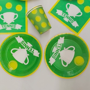 ชุดจานกระดาษลายกีฬา DAMAI สำหรับงานปาร์ตี้วันเกิดเด็ก ชุดอุปกรณ์ปาร์ตี้เทนนิส จาน ถ้วย กระดาษเช็ดปาก ภาชนะใส่อาหารแบบใช้แล้วทิ้ง - Product Image 2