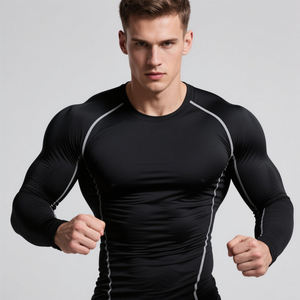 Camiseta deportiva para hombre, camisetas de entrenamiento atlético ajustadas con logotipo personalizado para entrenamientos diarios, camisetas para hombre, novedad - Product Image 4