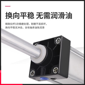 Cilindro Neumático SCJ 100x25 50 75 100 125 150 200 50 100, Carrera Ajustable, Tipo Estándar, Conexión Roscada - Product Image 3