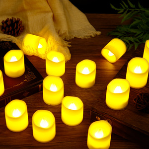 Decorazioni natalizie senza fiamma candela da tè con lunga durata della batteria LED bianco caldo che desidera candela di nozze - Product Image 1