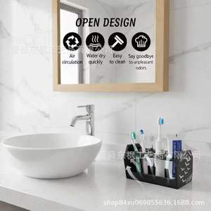Support de toilette en bois créatif avec compartiments pour brosses à dents et dentifrice, porte-brosse à dents en bois massif pour hôtel - Product Image 3