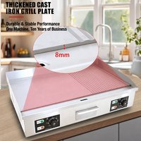 Plaque de cuisson électrique professionnelle en acier chromé avec contrôle de température 1C 1000-3000W et minuterie – Équipement commercial