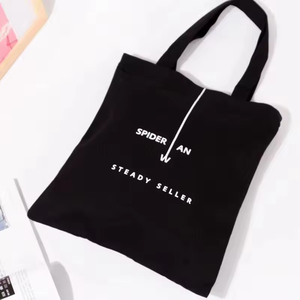 Bolsa de Algodón Minh Ha de 12 oz, Color Negro, Blanco y Natural, Bolsa de Lona con Cierre Inferior, Diseño Plegable Elegante, Regalo Promocional de Marca - Product Image 2