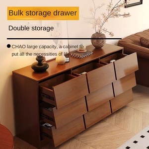 Mobile Contenitore Multifunzione in Legno Massello Design <span class=keywords><strong>Antico</strong></span> per Soggiorno Armadietto Basso da Terra per Arredamento Casa - Product Image 3