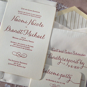 Suite di Inviti Nuziali di Lusso in Tipografia Tipografica, Invito Elegante su <span class=keywords><strong>Carta</strong></span> di Cotone per Matrimonio Classico Semplice, Fidanzamento, Voti, Banchetto - Product Image 3