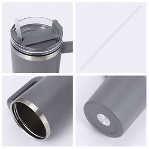 Stainless Steel Travel Mug With Lid and Handle, <b>Large</b> Capacity Ice <b>Cup</b> for Coffee or <b>Tea</b>, Customizable Stainless Steel <b>Cup</b> - Product Image 2