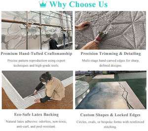 <span class=keywords><strong>Tappeto</strong></span> in Acrilico Tuftato a Mano con Logo Personalizzato per Uffici e Reception Aziendali, Resistente all'Usura e di Grado Commerciale - Product Image 4