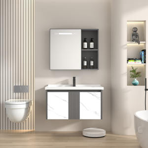 洗面化粧台バスルームPVC + アルミバスルームキャビネットホテルバスルームシンクセット - Product Image 4