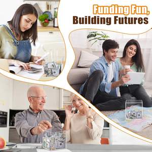 Acrilico salvadanaio per gli adulti deve rompere per aprire, chiaro acrilico salvadanaio per i veri soldi ragazzi ragazze regalo di compleanno - Product Image 4