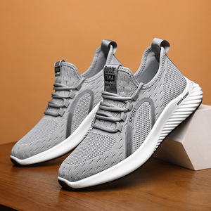 <b>Men</b> Mesh Sneakers <b>Lightweight</b> Breathable Summer Outdoor Walking Shoes Sport Casual Flat <b>Trainers</b> - Product Image 1
