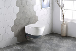 WC suspendu en céramique à chasse d'eau par gravité, WC suspendu mural coloré, dimensions - Product Image 4