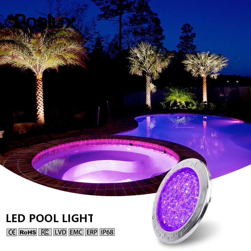 Commercial 260mm Recessed Pool Light Stainless Steel Dual Voltage AC12V/110V Input High Lumen Output for Large Inground Pools