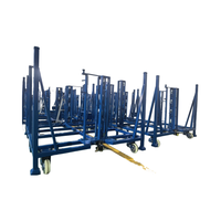 Chariot de transport de rouleaux de tapis Design antidérapant Support mobile robuste pour le transfert de matériaux d'usine Étagère de transport de rouleaux de tapis