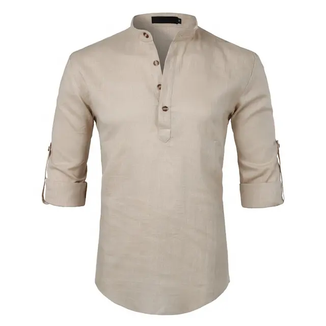 2022 Hot sale favorable new style high quality linen white men shirts