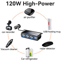 Chargeur USB double, adaptateur 12 volts, chargeur USB pour voiture, triple prise, prise d'alimentation électronique, prise allume-cigare pour voiture 12-24v