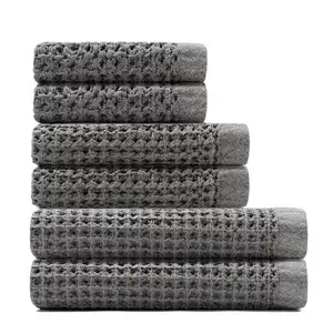 Set di asciugamani da bagno per Hotel di lusso a 5 stelle in cotone 100% bianco/asciugamani/asciugamano viso/tessuto Handuk/waffle