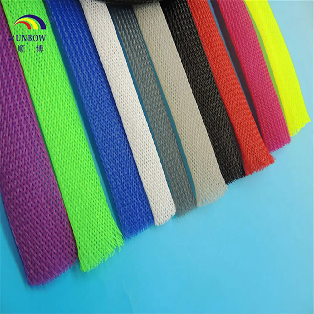 pet braided sleeve nylon braided sleeving cable sleeving