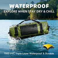 Sac de voyage étanche en PVC 80L pour moto, kayak, rafting et escalade - Sac à dos étanche avec poches zippées et rembourrage