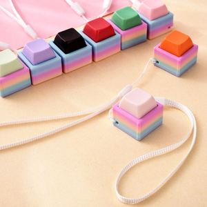 Keycap-Fidget-Schlüsselanhänger: Einzelner Tastenanhänger mit Farbverlauf, Blanko-Anhänger, mechanischer Schalter, Drucktaste, niedlicher Schlüsselring, Geschenk - Product Image 5