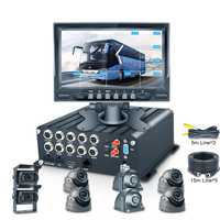 Truk Tangki 8 Saluran HDD DVR Seluler 4G GPS 7 Inci Monitor Video Bus DVR Kit Kamera Sistem Pemantauan CCTV