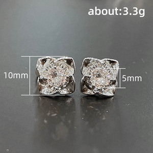 Mini orecchini a forma di fiore di Bauhinia per donna, stile floreale scintillante, gioielli eleganti per le orecchie - Product Image 4