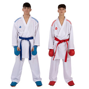 <span class=keywords><strong>Karategi</strong></span> Ultraligero Personalizado con Bordado en el Hombro Azul/Rojo para Karate y Kumite - Product Image 3
