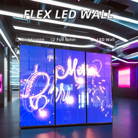 Film d'affichage LED intérieur transparent souple auto-adhésif pleine couleur VIOS Super Slim P6/P8/P10 5000cd 3840Hz 5 ans