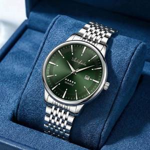 Reloj de Cuarzo Clásico para Hombre, Diseño de Esqueleto en Acero Inoxidable, Luminoso, Simple, Moderno, con Indicador de Fecha, Resistente al Agua, Elegante y Ejecutivo - Product Image 6