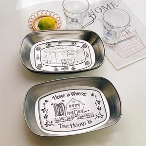 Khay kiểu hiện đại cổ điển, phong cách Mỹ, dùng trong gia đình, đựng thức ăn, trái cây, đồ ăn nhẹ, để bàn cà phê, đựng đồ, dùng cho dã ngoại - Product Image 3