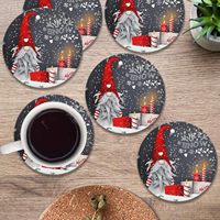 Sous-verre en céramique absorbant personnalisé avec base en liège, idéal pour les cadeaux de Noël