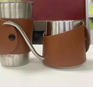 Westgreen fabbrica all'ingrosso 350ml <span class=keywords><strong>scritta</strong></span> a mano caffettiera caramello in pelle cassa <span class=keywords><strong>caffè</strong></span> bollitore - Product Image 6