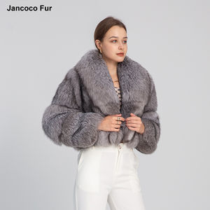 Trasporto veloce di Lusso Cappotto di Pelliccia di Volpe Naturale Giacche Reale Cappotto di Pelliccia Con Grande Collo di Pelliccia - Product Image 4